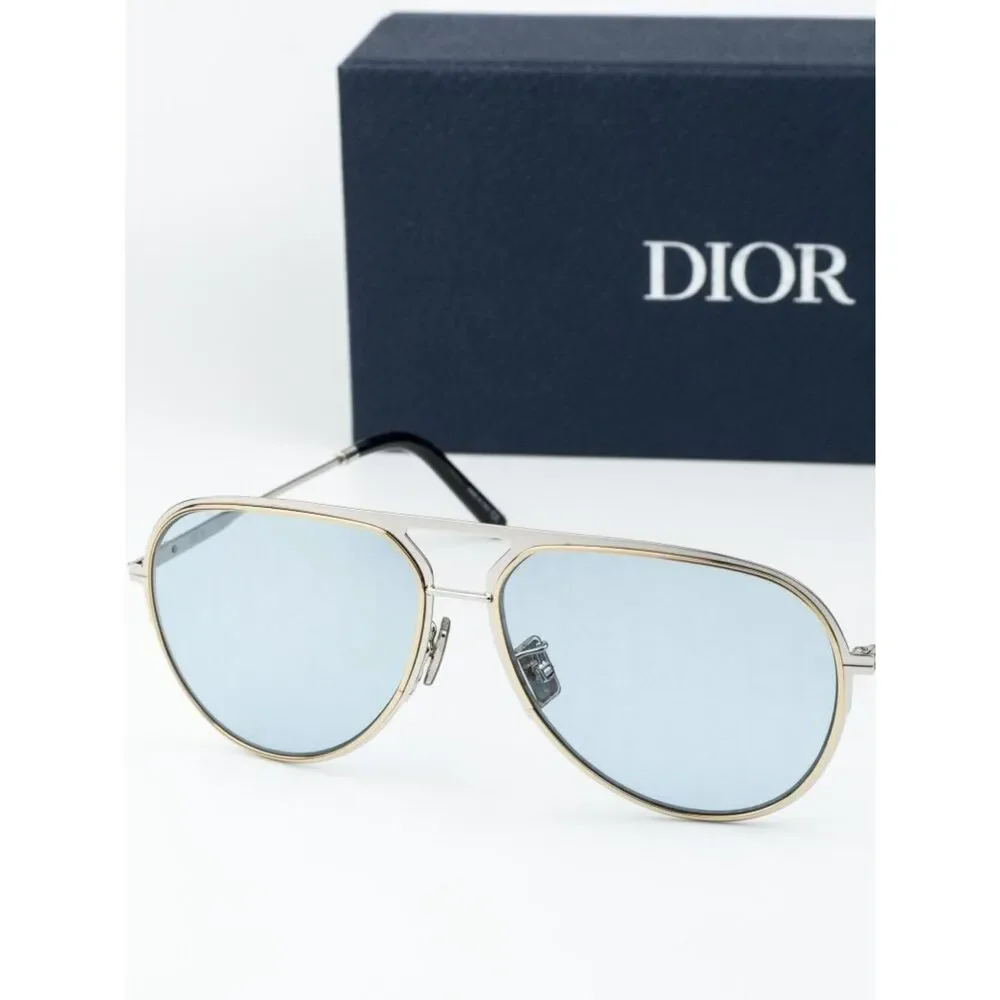 Dior Men Sunglasses Palladium Blue Dior Pattern Pilot DIORESSENTIAL A2U F0I8